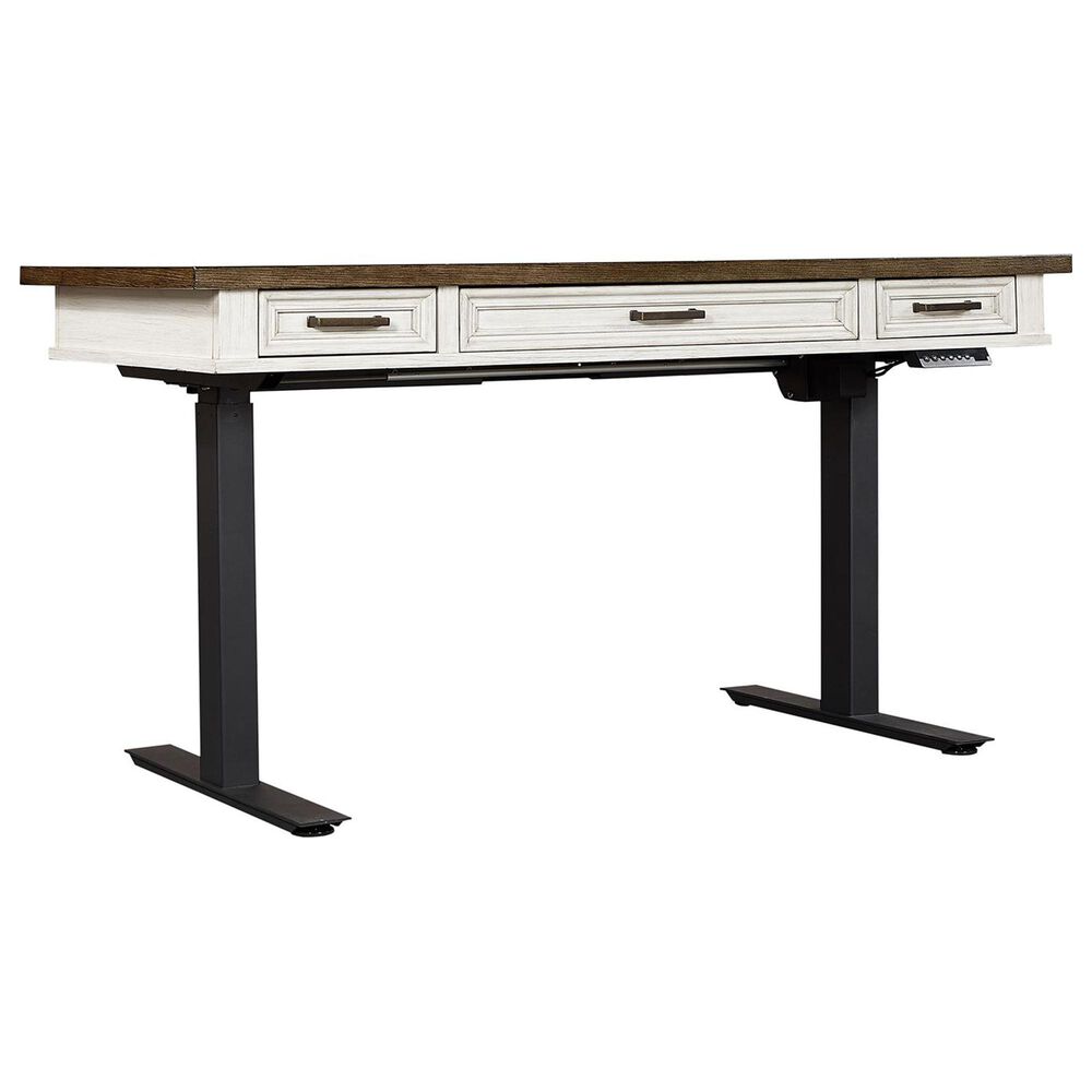 Riva Ridge Caraway 60" Lift Desk Top and Base in Aged Ivory, , large