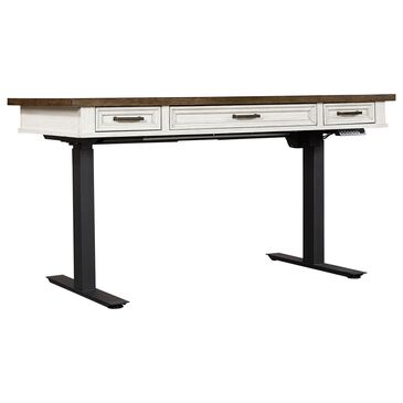 Riva Ridge Caraway 60" Lift Desk Top and Base in Aged Ivory, , large