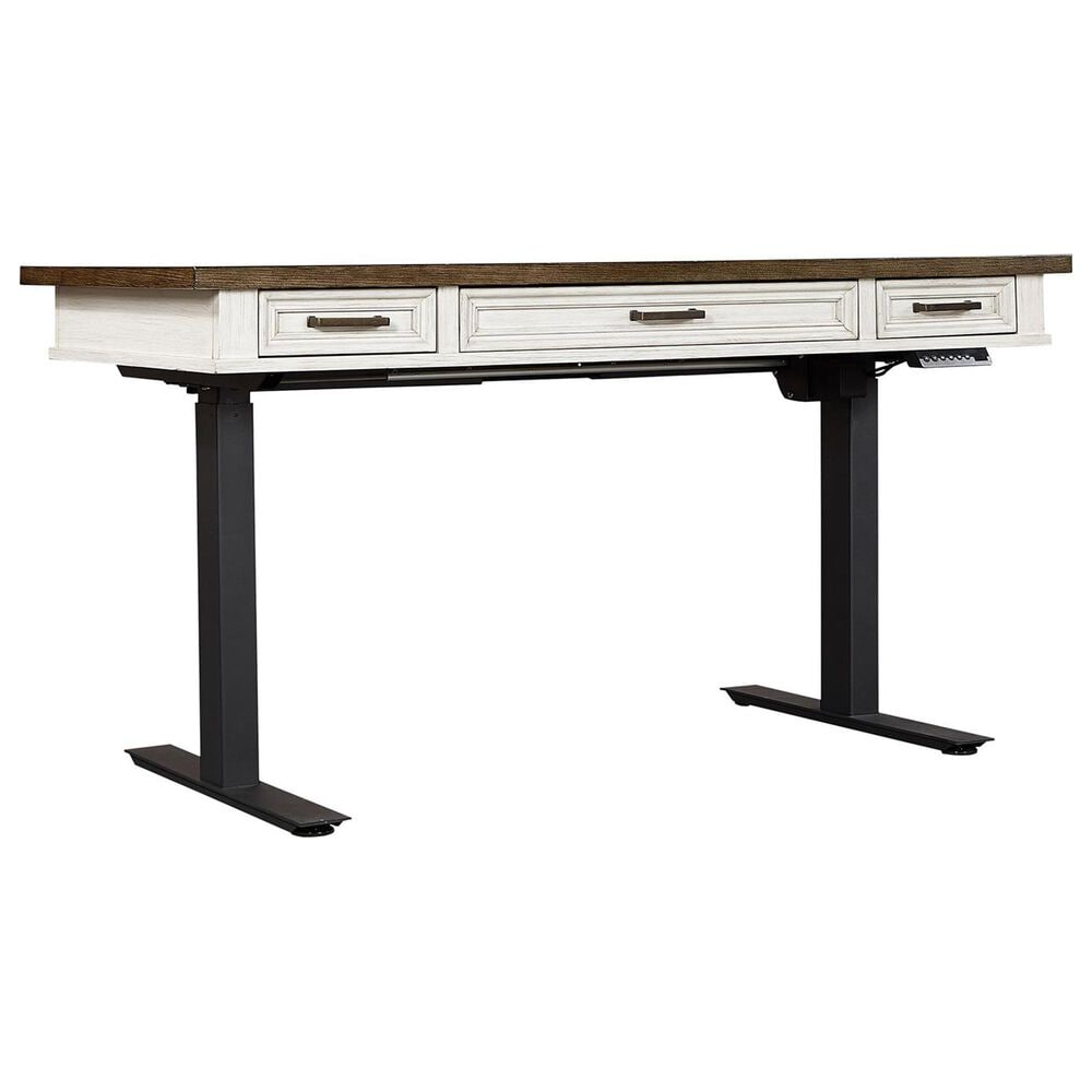 Riva Ridge Caraway 60" Lift Desk Top and Base in Aged Ivory, , large