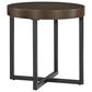 Steve Silver Furniture Yukon Round End Table in Walnut and Black, , large