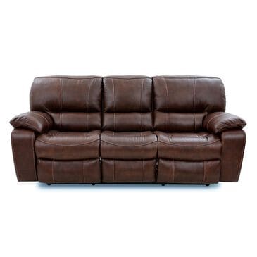 Oxford Furniture Cheers Leather Power Reclining Sofa with Power Headrest in Saddle, , large