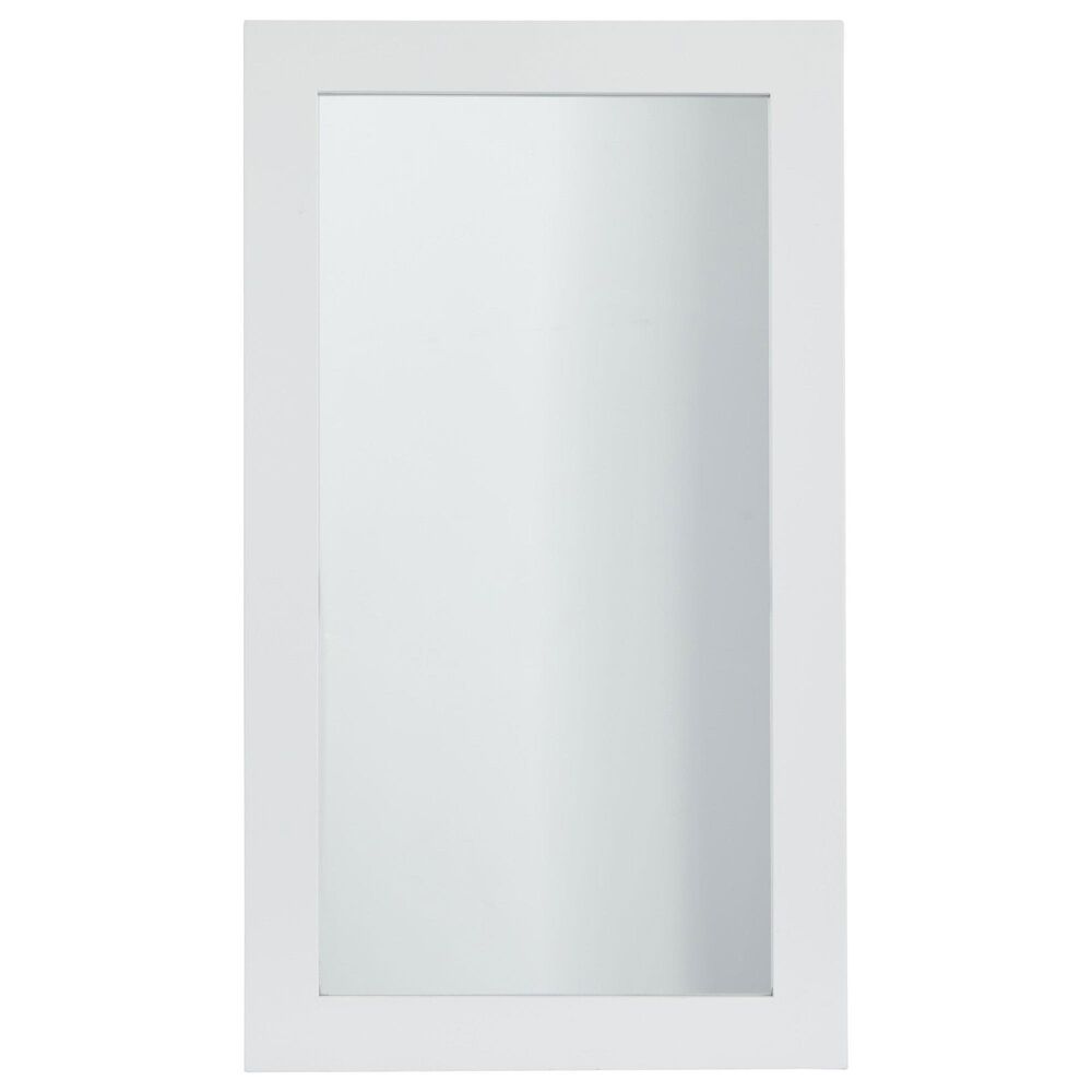 Maple and Jade 42" Wood Rectangular Minimalistic Wall Mirror in Matte White, , large