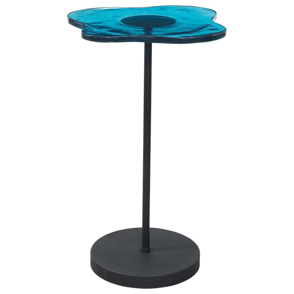 Bassett Mirror Company Elijah Accent Table in Blue and Matte Black, , large