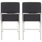 Lumisource Fuji Side Chair with Black Faux Leather Cushion in Brushed Stainless Steel (Set of 2), , large