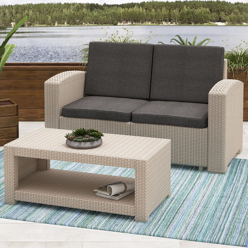 CorLiving Adelaide 2-Piece Patio Loveseat Set in Dark Gray, , large