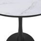Leisuremod Leisuremod Bristol 24 round dining table Black base with marbled MDF top, , large