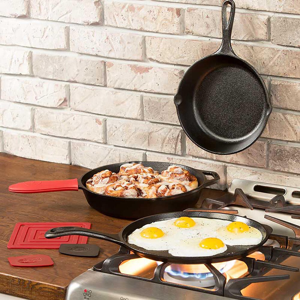 Lodge 7-Piece Essential Skillet Set in Black and Red, , large