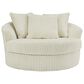 Ashley Lindyn Oversized Swivel Accent Chair in Ivory, , large