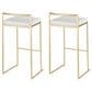 Lumisource Fuji Stackable Barstool with White Faux Leather in Gold (Set of 2), , large