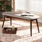 Baxton Studio Flora Dining Bench in Walnut Brown, , large