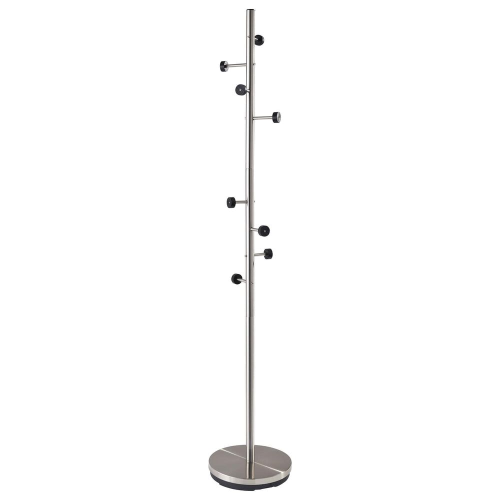 Adesso Swizzle Coat Rack in Brushed Steel and Black, , large
