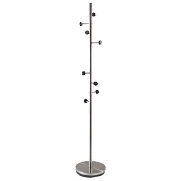 Adesso Swizzle Coat Rack in Brushed Steel and Black, , large