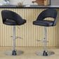 LumiSource Renee Adjustable Swivel Bar Stool with Black Faux Leather Upholstery in Chrome (Set of 2), , large