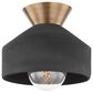 Troy Lighting Covina 11" 1-Light Flush Mount in Patina Brass and Ceramic Black, , large