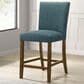 Coaster Paxton Counter Chair with Teal Blue Upholstery in Warm Brown, , large