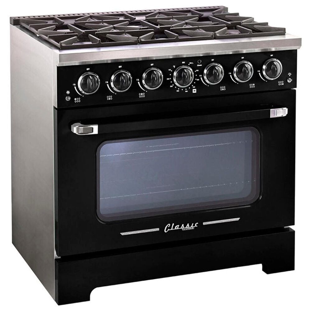 Unique Appliances Classic Retro 36" Pro Convection Gas Range in Midnight Black, , large