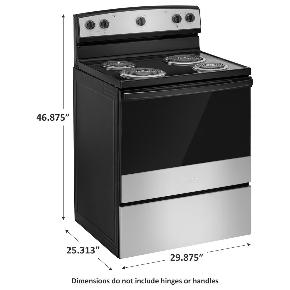 Amana 30&quot; Freestanding Electric Range with Easy-Clean Glass Door in Stainless Steel, , large