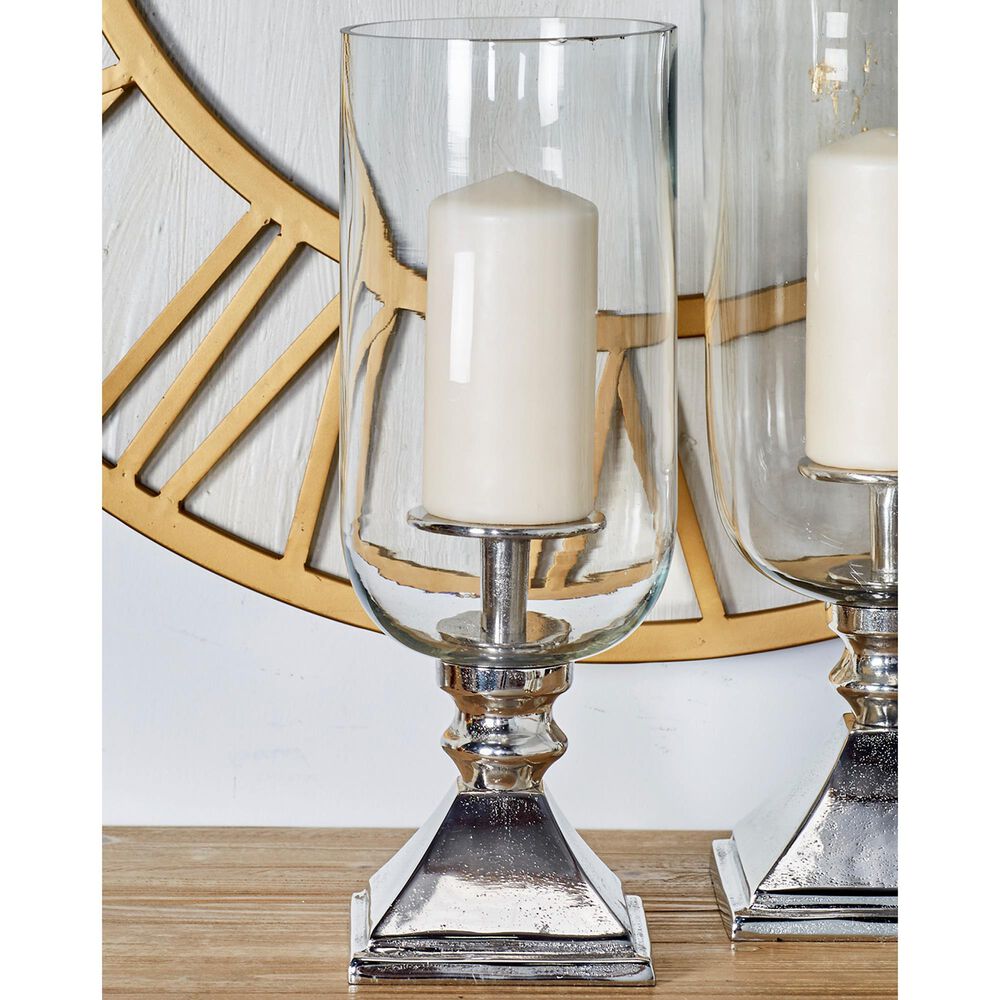 Maple and Jade 17" x 6" Candle Holder in Silver, , large