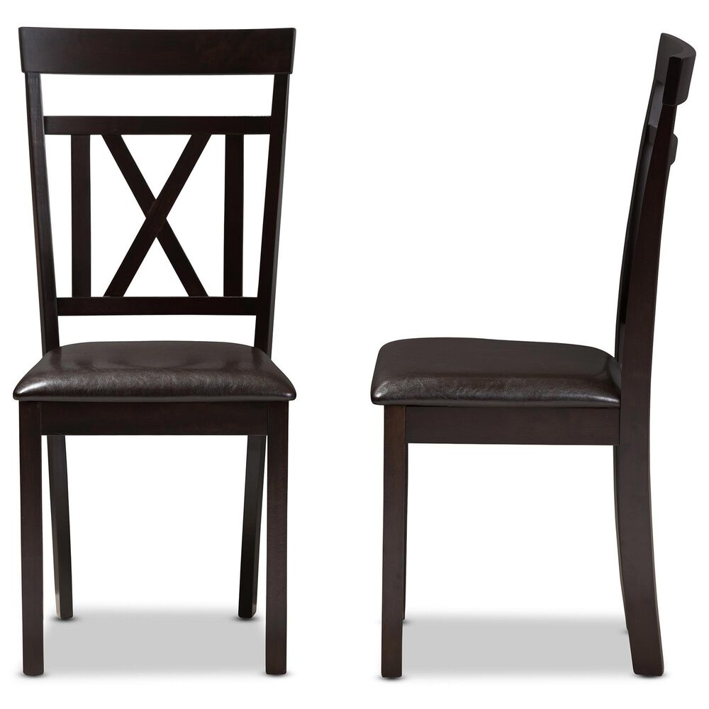 Baxton Studio Rosie Side Chair in Dark Brown (Set of 2), , large