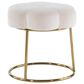 Linon Home Decor Seraphina Vanity Stool with White Cushion in Gold, , large