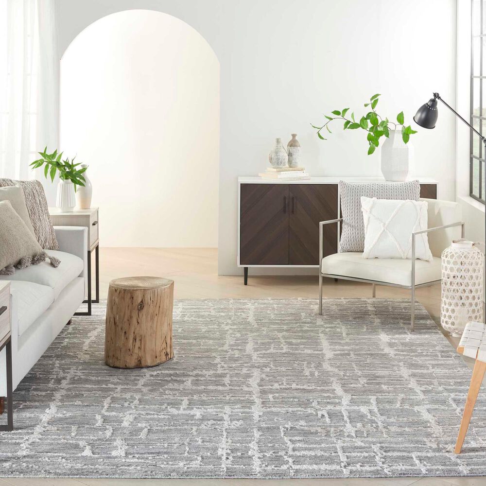 Nourison Luna 7&#39;9&quot; x 9&#39;9&quot; Grey and Silver Area Rug, , large