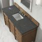 James Martin Brittany 60" Single Bathroom Vanity in Pecan with 3 cm Parisien Bleu Silestone Top, Rectangular Sink and FreePower Wireless Charger, , large