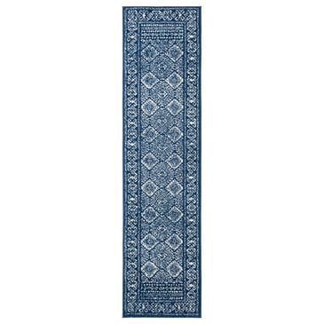 Safavieh Tulum TUL264N 2" x 7" Navy and Ivory Runner, , large