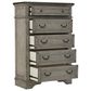 Ashley Lodenbay 5 Drawer Chest in Antiqued Gray and Walnut Brown, , large