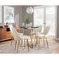 LumiSource Marcel Side Chair with White Faux Leather Cushion in Gold (Set of 2), , large