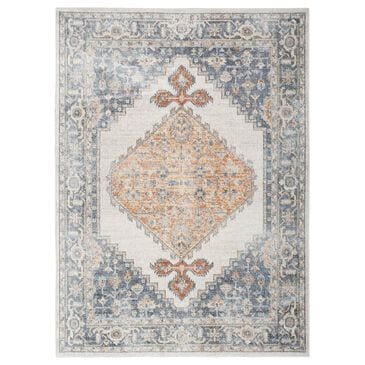 Nourison Astra Machine Washable 6"7" x 9" Grey and Gold Area Rug, , large