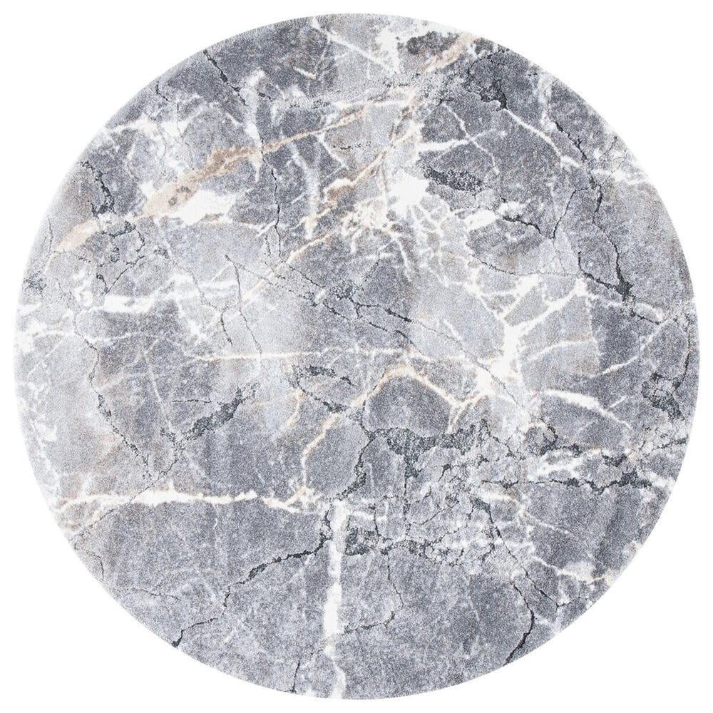 Safavieh Cyrus Shag CYR114G 6"7" Round Grey and Beige Area Rug, , large