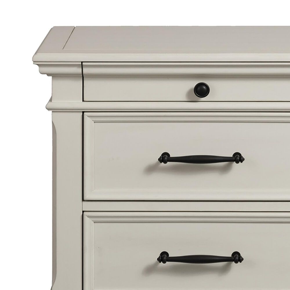 Mayberry Hill Slater 3-Drawer Nightstand with USB in Antique White, , large