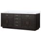 Lexora Home Abbey 84" Double Bathroom Vanity in Black Oak with 2 cm White Quartz Top and Rectangular Sinks, , large