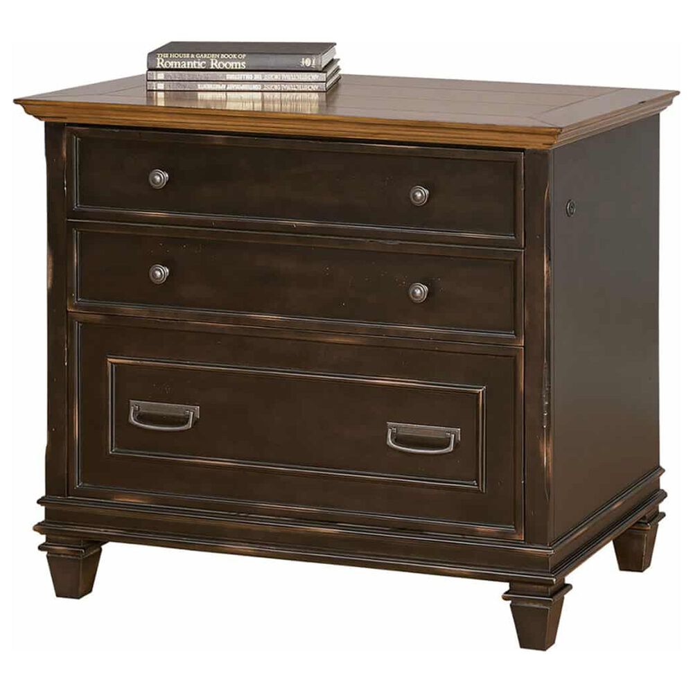 Wycliff Bay Hartford 3-Piece Writing Desk with Bookcase and Lateral File Set in Black, , large