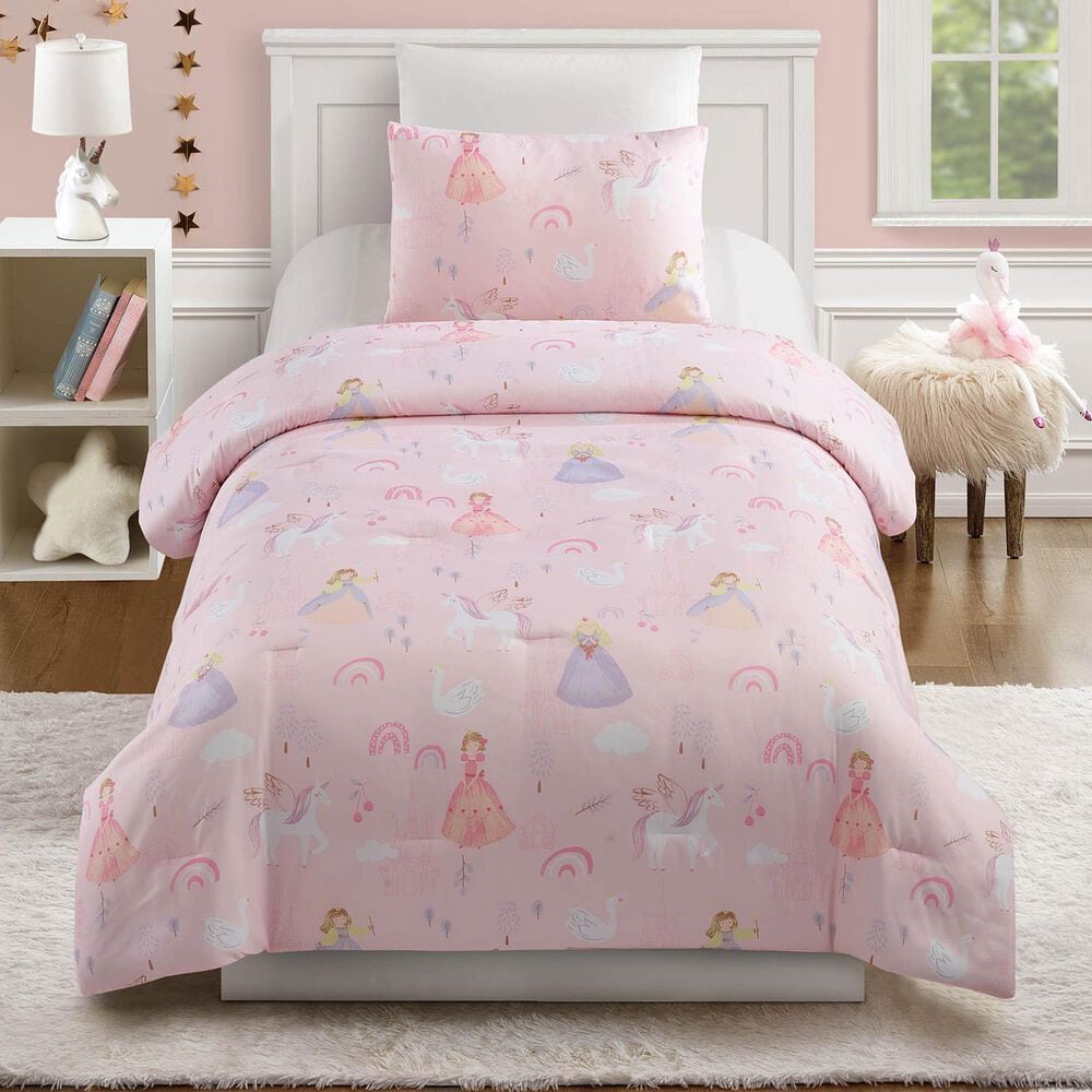 Peking Handicraft Fairytale Princess 2-Piece Twin/Twin XL Comforter Set in Pink, , large