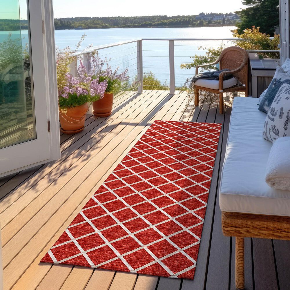 Dalyn Rug Company York 2&#39;3&quot; x 12&#39; Red Indoor/Outdoor Runner, , large
