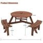 Hearth and Haven 4-Piece Patio Picnic Table with Benches in Brown, , large