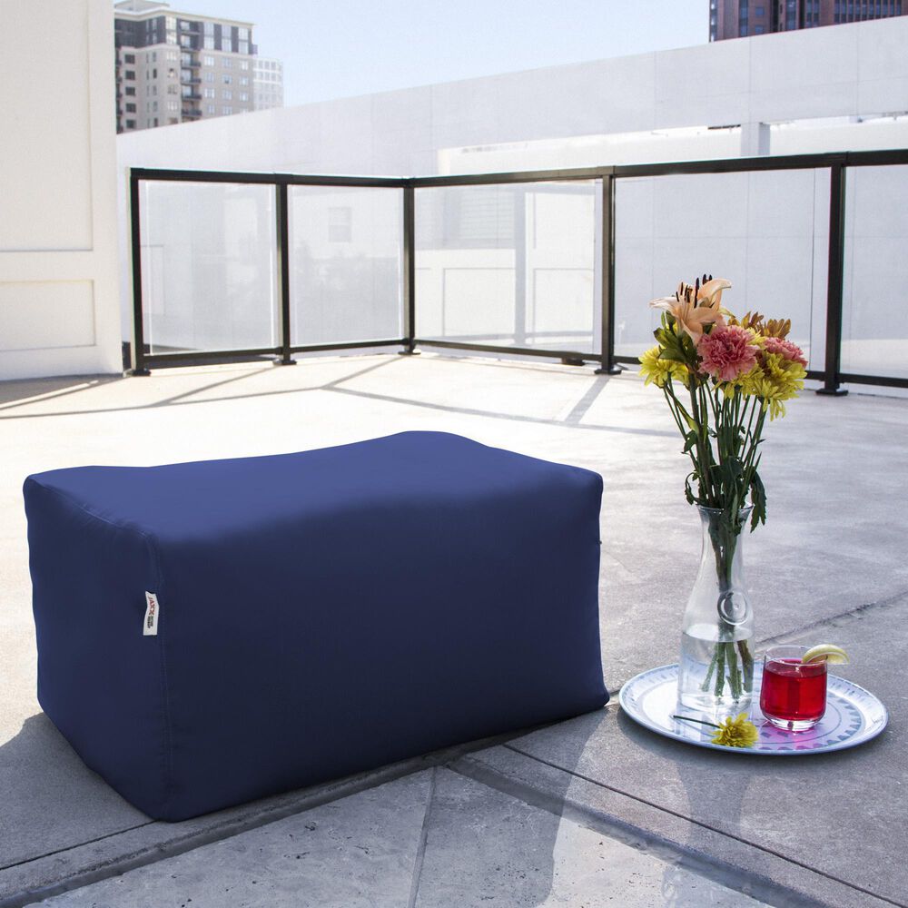 Jaxx Leon Patio Bean Bag Ottoman in Navy, , large