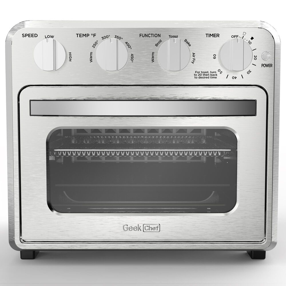 HOMLUX 16 Qt Air Fryer Toaster Oven in Silver, , large