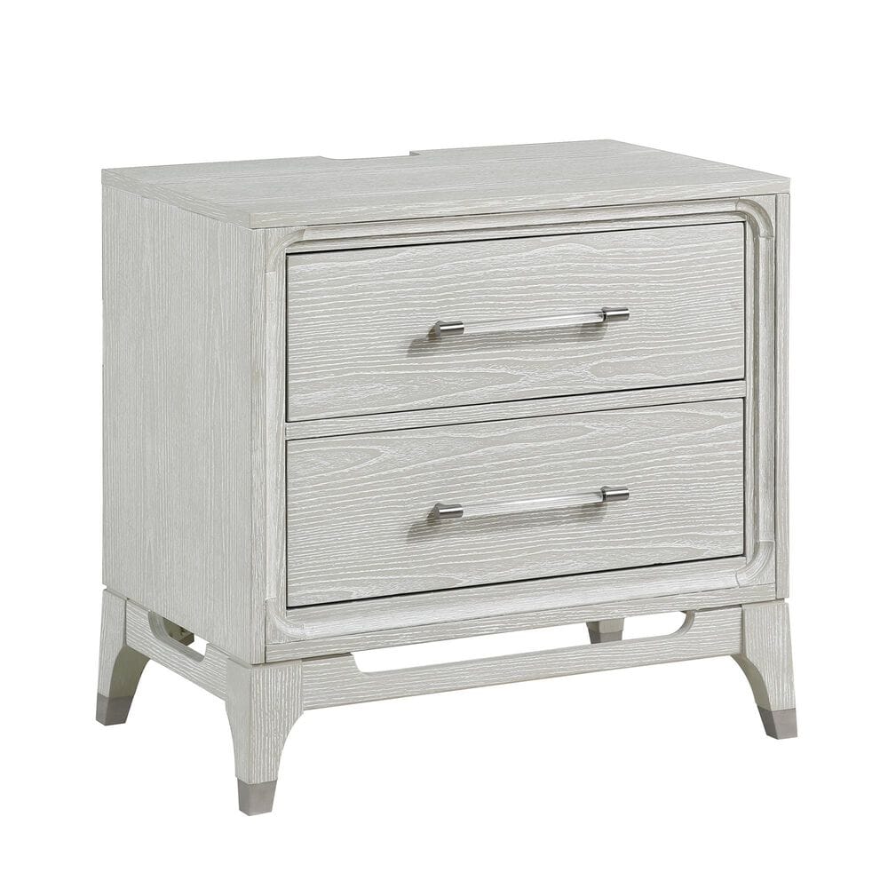 Davis International Solitude 4 Piece Queen Panel Bedroom Set in White Rub Through Finish, , large