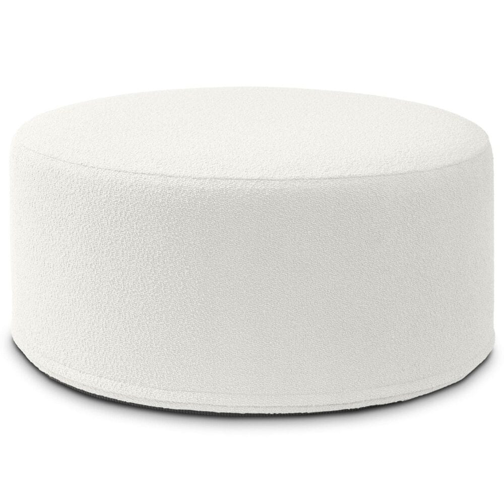 Jaxx Candler Boucle Fabric Ottoman in White, , large