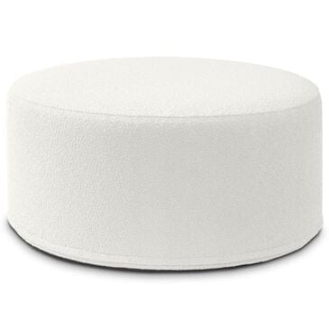 Jaxx Candler Boucle Fabric Ottoman in White, , large