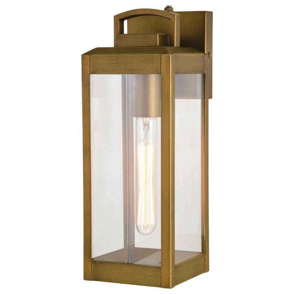 Vaxcel Kinzie 14.25" 1-Light Outdoor Wall Sconce in Vintage Brass, , large