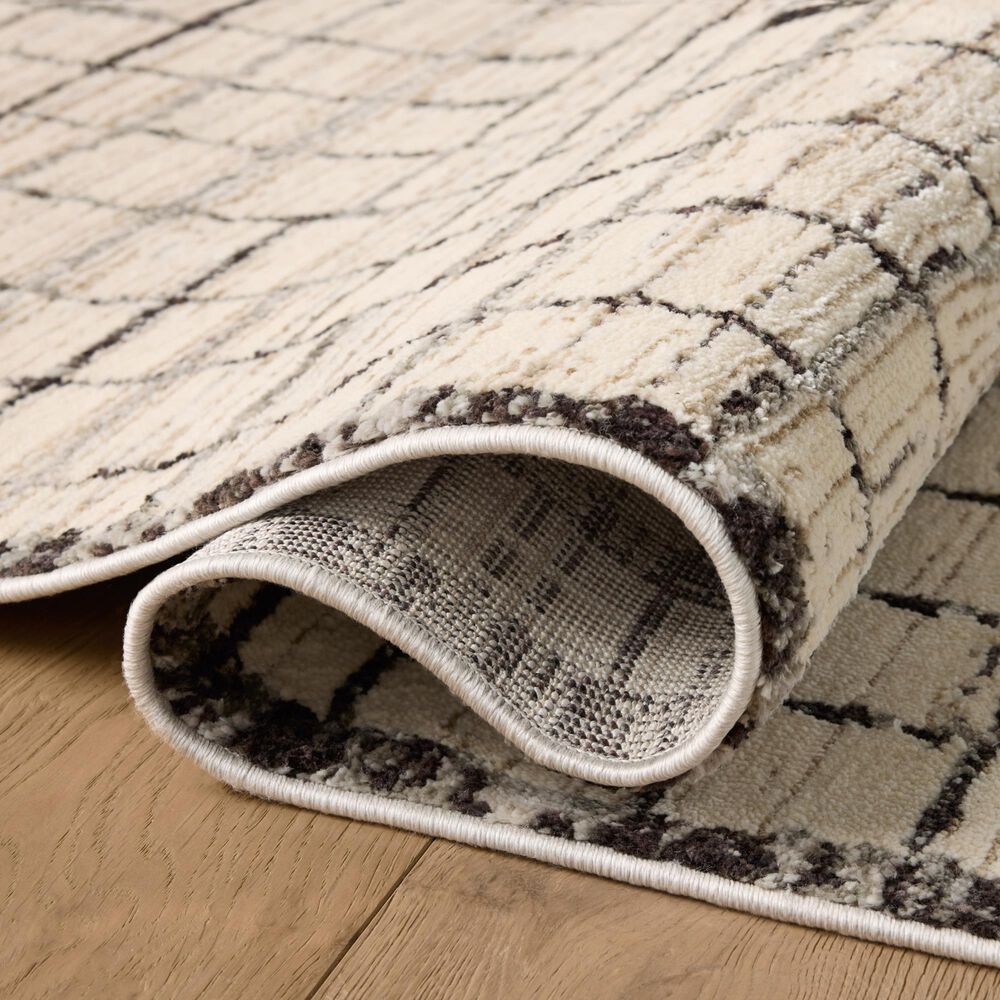 Jeremiah Brent x Loloi Bleecker Ivory and Charcoal 2&#39;7&quot; x 8&#39; Runner, , large