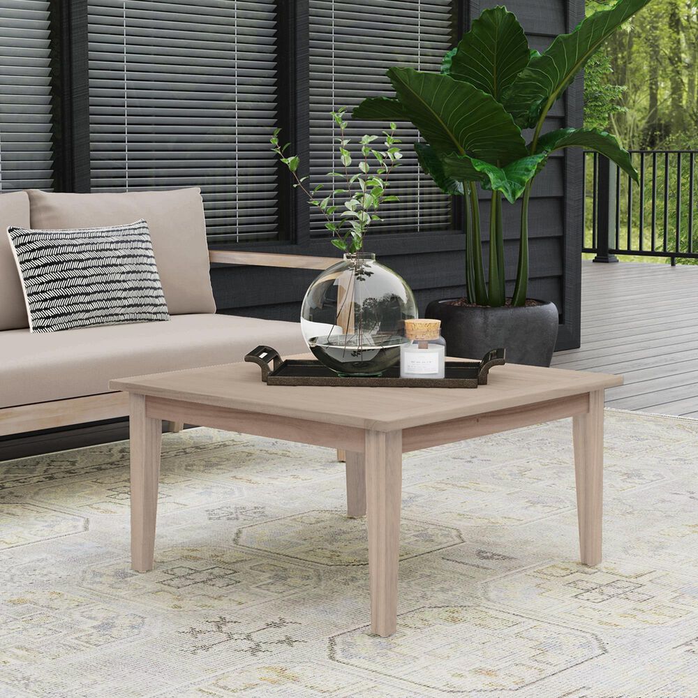 Linon Home Decor Teagon Square Coffee Table in Natural, , large