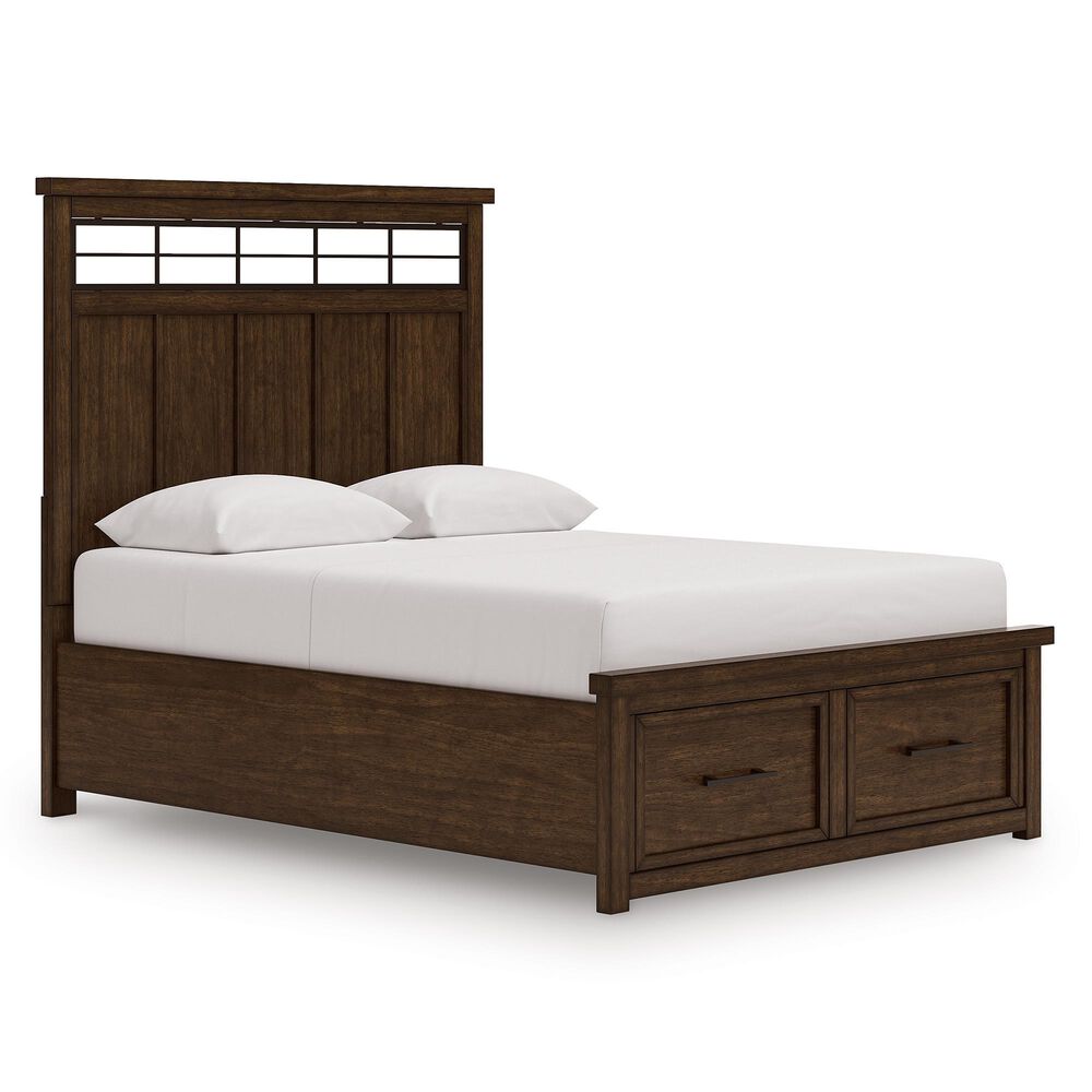Ashley Taffenbrook Queen Storage Bed in Medium Brown, , large