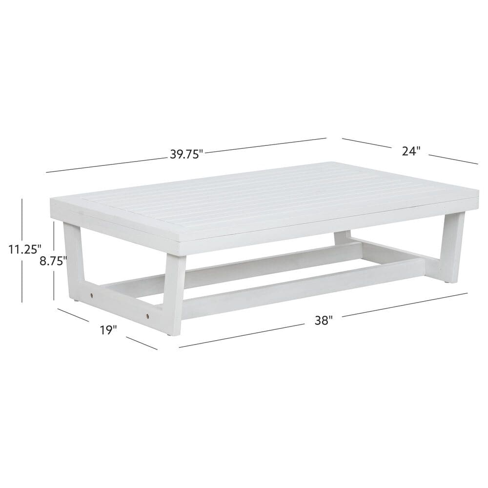 Linon Home Decor Silbury Cocktail Table in White, , large