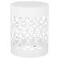 Hearth and Haven Cylindrical-Shaped Iron Patio End Table in White (Set of 2), , large