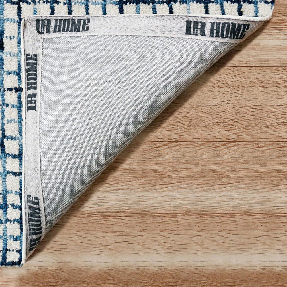 L&amp;R Resources Criss Cross Navy and Ivory 7&#39;9&quot; x 9&#39;9&quot; Area Rug, , large