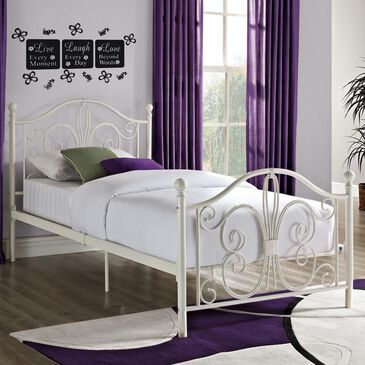 Dorel Bombay Twin Metal Bed in White, , large